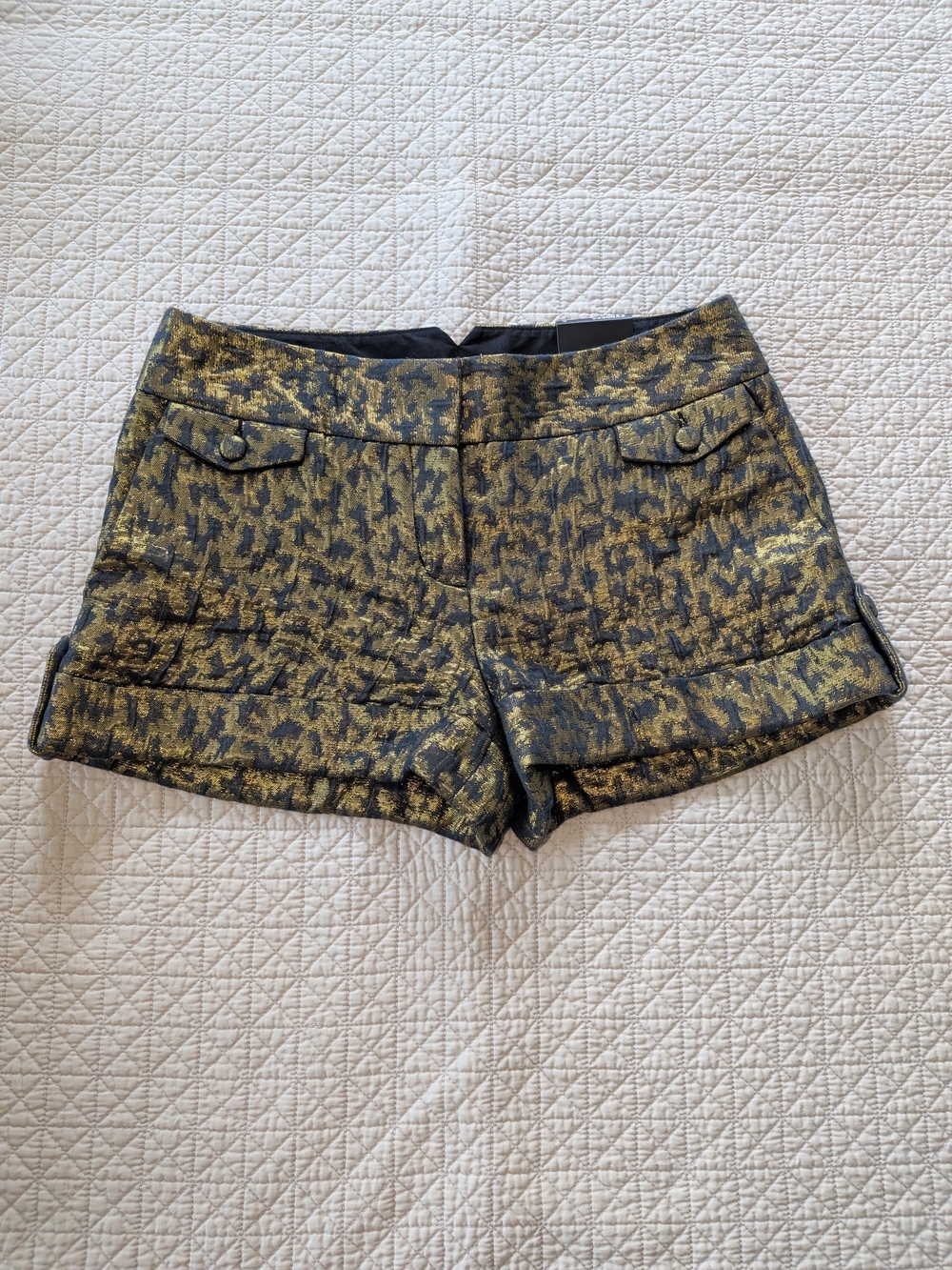 Mini Metallic Leopard Shorts